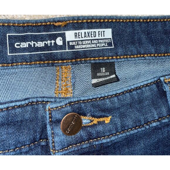 Carhartt Women's Relaxed Fit Rugged Flex Jeans Size 16 Regular Blue New - Picture 2 of 9